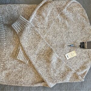 Men's Zip-Up Sweater - Neutral Heather Beige by Nautica